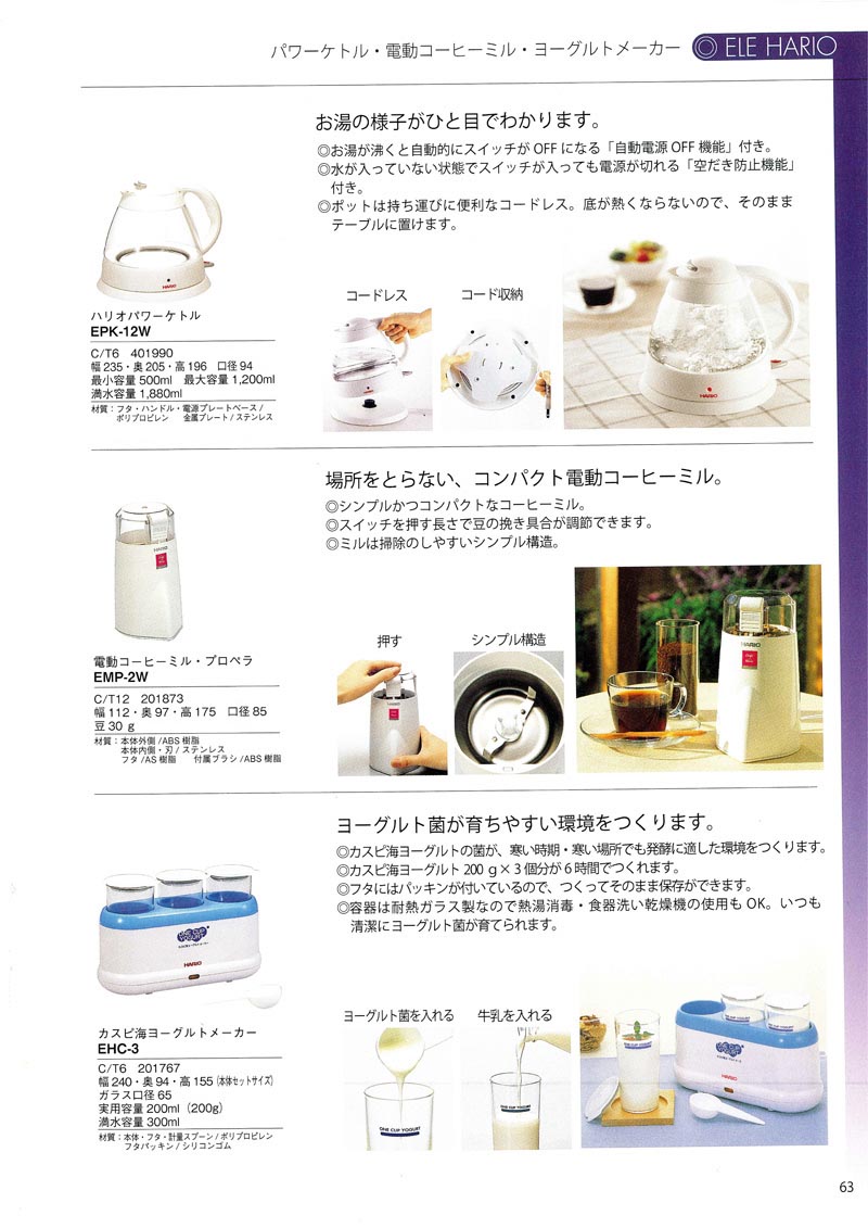 Catalog 2007, ELE HARIO, EPK-12W, EMP-2W, EHC-3