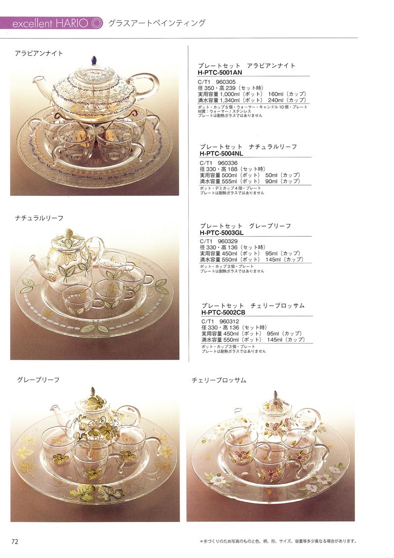 Catalog 2007, EXCELLENT HARIO, H-PTC-5001AN, H-PTC-5004NL, H-PTC-5003GL, H-PCTC-5002CB