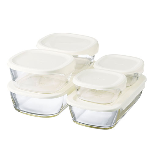 Heatproof Stacking Containers 6pc Set - KSTL-5004-OW