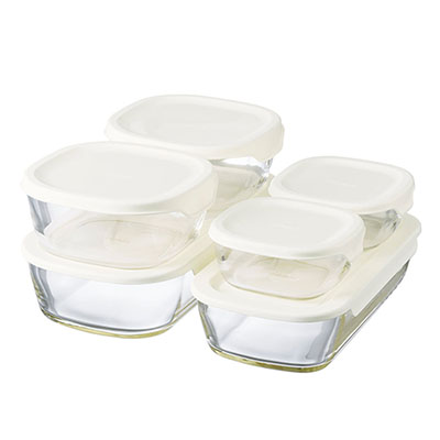 Heatproof Stacking Containers 6pc Set - KSTL-5004-OW
