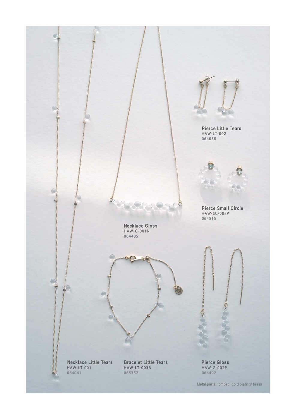 Lampwork Factory, craftsmen, LWF, handmade jewelry, Made in Japan, Water Drops, Necklace, Pierce, Bracelet, HAW-LT-002, HAW-SC-002P, HAW-LT-001, HAW-LT-003B, HAW-G-002P